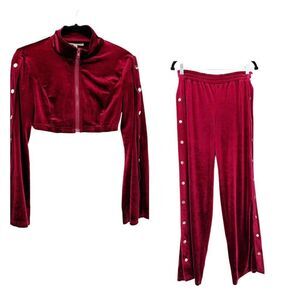 Hot and Delicious Red Tear-Away Crop TrackSuit Set Size Small